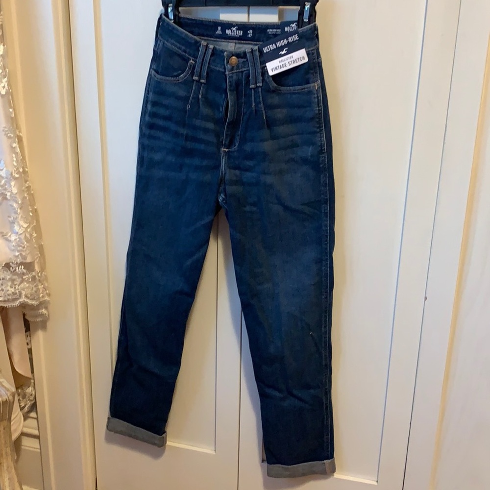 NWT Hollister jeans 25x27 sz 1 high rise mom jean